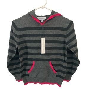 Gray and Pink Striped Girls Sweater w/ Smiley Face Size L